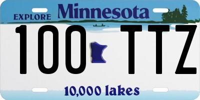 MN license plate 100TTZ