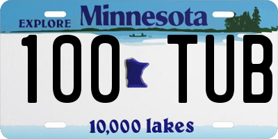 MN license plate 100TUB