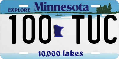 MN license plate 100TUC