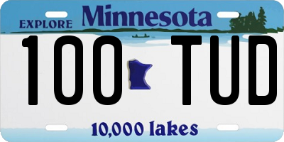MN license plate 100TUD