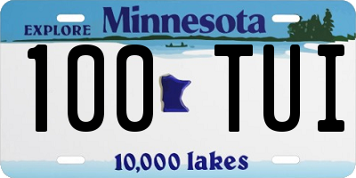 MN license plate 100TUI