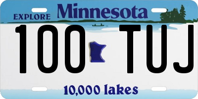MN license plate 100TUJ