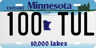 MN license plate 100TUL
