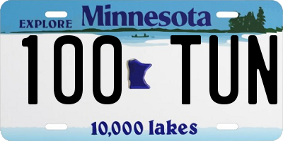 MN license plate 100TUN