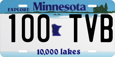 MN license plate 100TVB