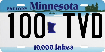 MN license plate 100TVD
