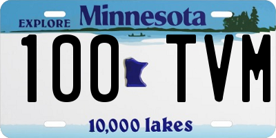 MN license plate 100TVM
