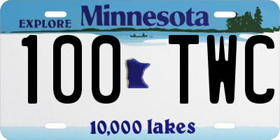 MN license plate 100TWC