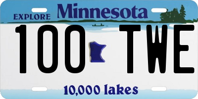 MN license plate 100TWE