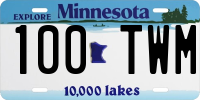 MN license plate 100TWM