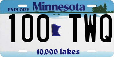 MN license plate 100TWQ