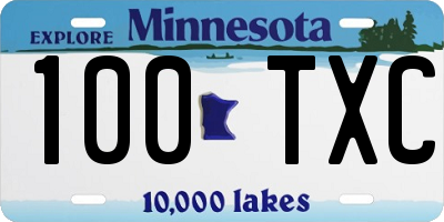 MN license plate 100TXC