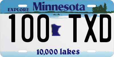 MN license plate 100TXD