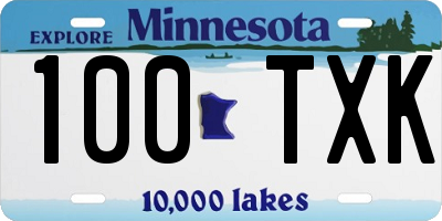 MN license plate 100TXK