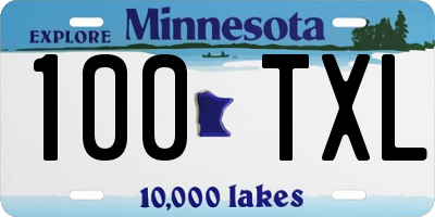 MN license plate 100TXL