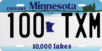 MN license plate 100TXM