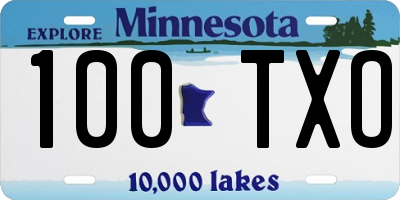 MN license plate 100TXO