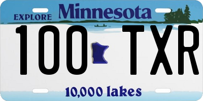 MN license plate 100TXR