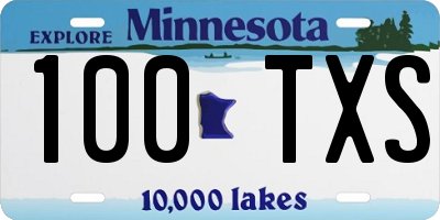MN license plate 100TXS