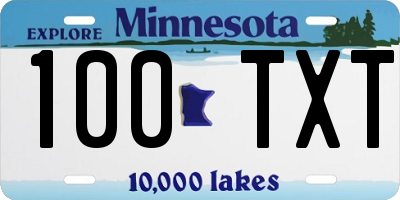 MN license plate 100TXT