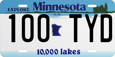 MN license plate 100TYD