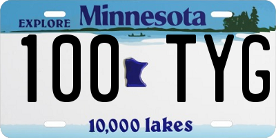 MN license plate 100TYG