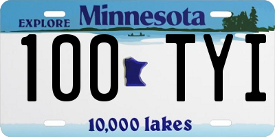 MN license plate 100TYI