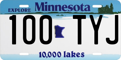 MN license plate 100TYJ