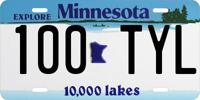 MN license plate 100TYL