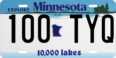 MN license plate 100TYQ