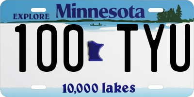 MN license plate 100TYU