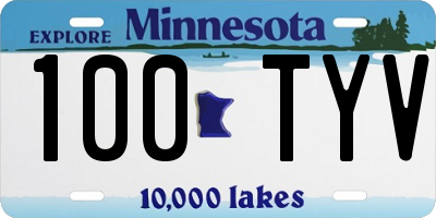 MN license plate 100TYV