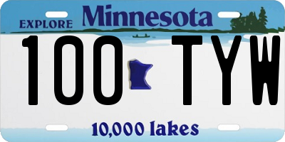 MN license plate 100TYW