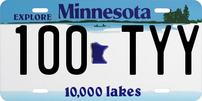 MN license plate 100TYY