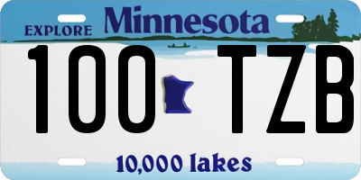 MN license plate 100TZB