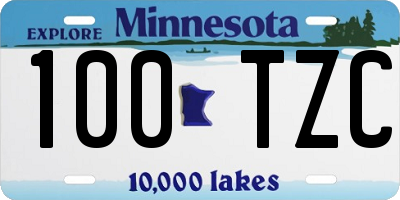 MN license plate 100TZC