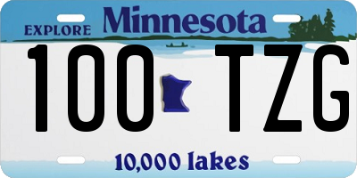 MN license plate 100TZG