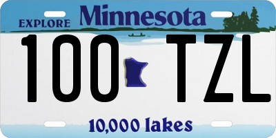 MN license plate 100TZL