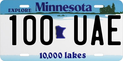 MN license plate 100UAE