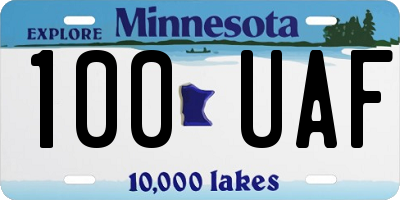 MN license plate 100UAF