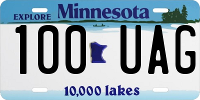 MN license plate 100UAG