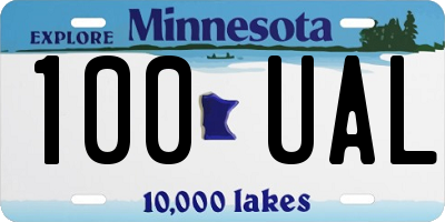 MN license plate 100UAL