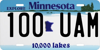 MN license plate 100UAM