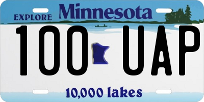 MN license plate 100UAP