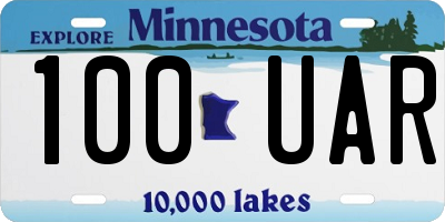 MN license plate 100UAR