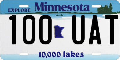 MN license plate 100UAT