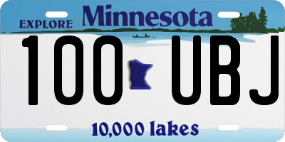 MN license plate 100UBJ