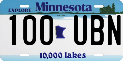 MN license plate 100UBN