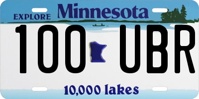 MN license plate 100UBR