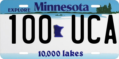 MN license plate 100UCA